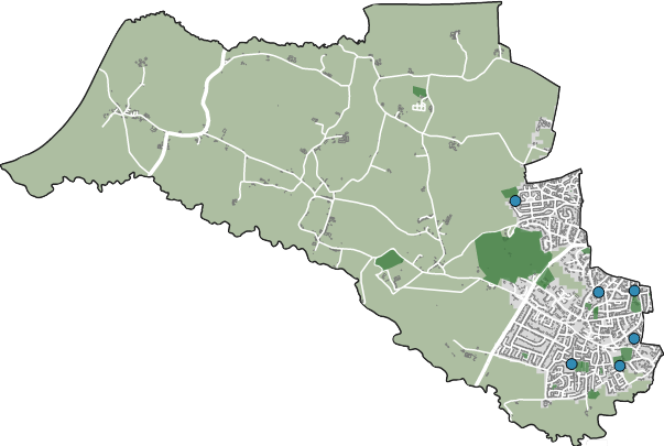 Map showing the ward of Bowdon boundary.