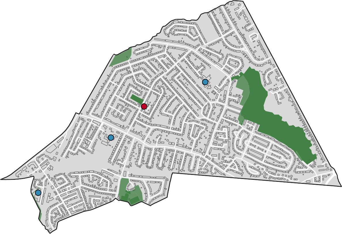 Map showing the ward of Timperley North boundary.
